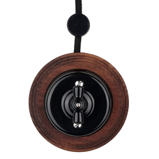 FND SUPERFICIE INTERRUTTORE DOPPIO ROTATIVO PORCELLANA NERA